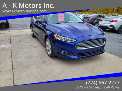 2015 Ford Fusion for sale at A - K Motors Inc. in Vandergrift PA