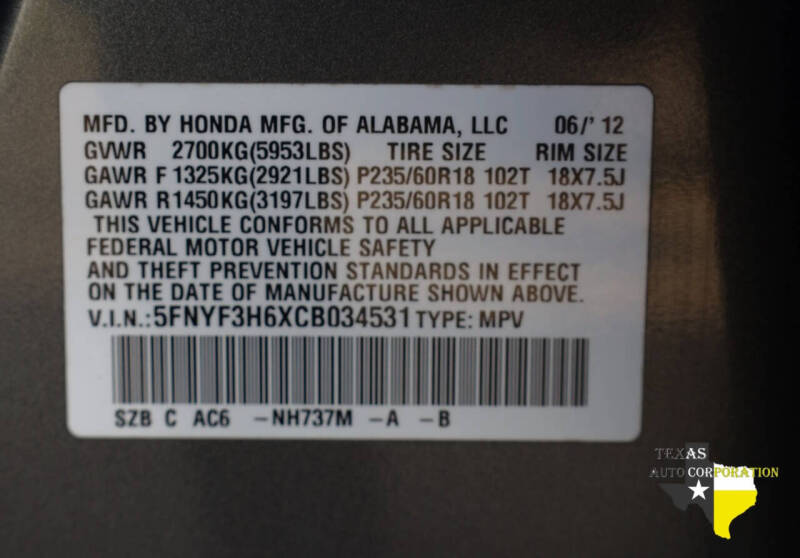 2012 Honda Pilot EX-L w/DVD