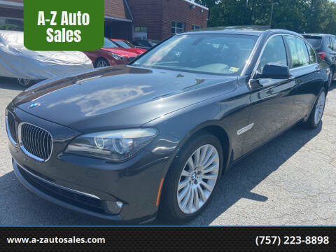 2012 BMW 7 Series for sale at A-Z Auto Sales in Newport News VA
