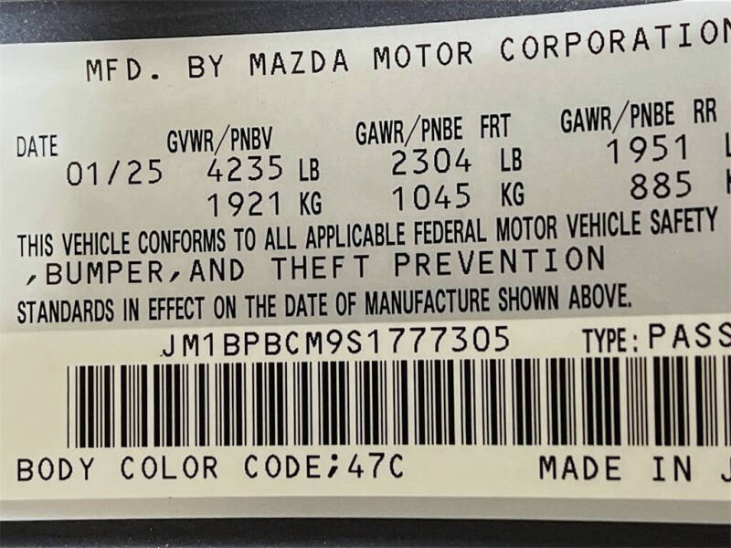 2025 Mazda Mazda3 Sedan 2.5 S Carbon Edition