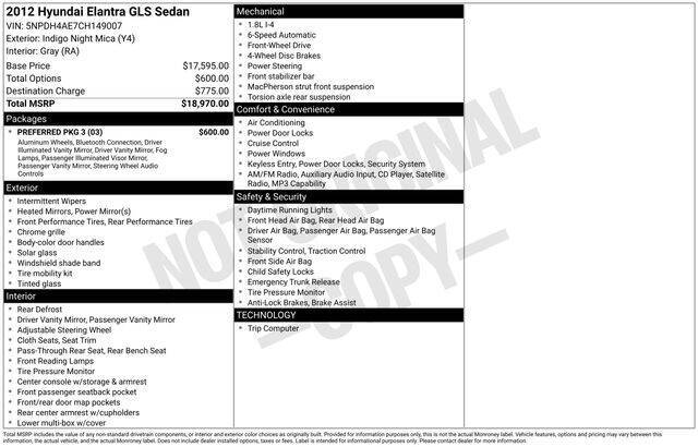 2012 Hyundai Elantra GLS