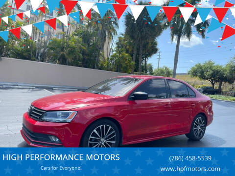 2016 Volkswagen Jetta for sale at HIGH PERFORMANCE MOTORS in Hollywood FL