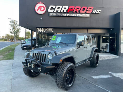 2015 Jeep Wrangler Unlimited for sale at AD CarPros, Inc. in Downey CA