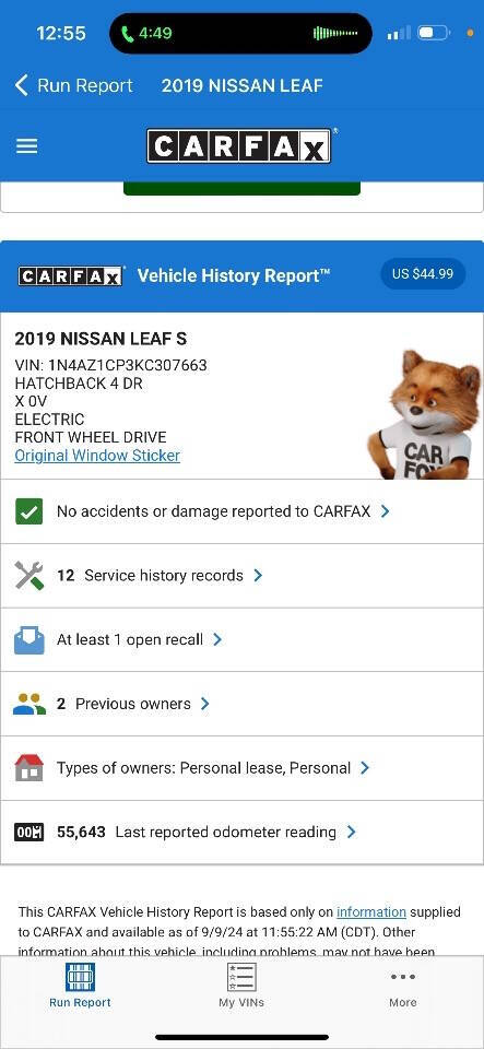 2019 Nissan LEAF for sale at JJ s Auto Sales and Repair in Manchester , NH