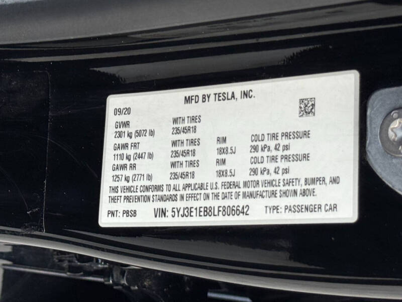 2020 Tesla Model 3 Long Range