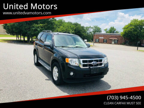 2010 Ford Escape for sale at United Motors in Fredericksburg VA