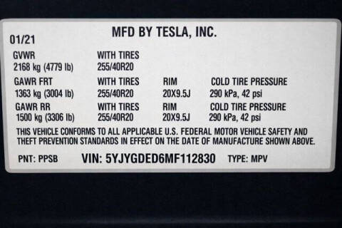 2021 Tesla Model Y Standard Range