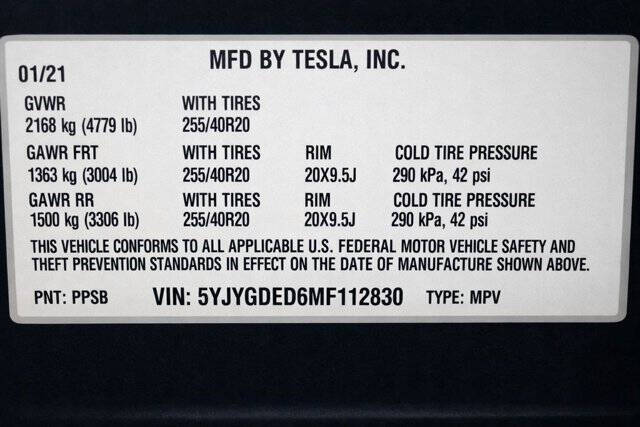 2021 Tesla Model Y Standard Range