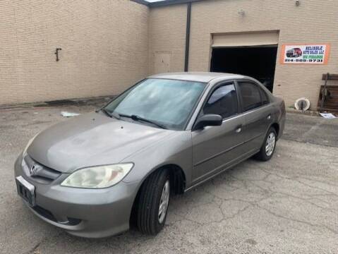 2005 Honda Civic for sale at Reliable Auto Sales in Plano TX