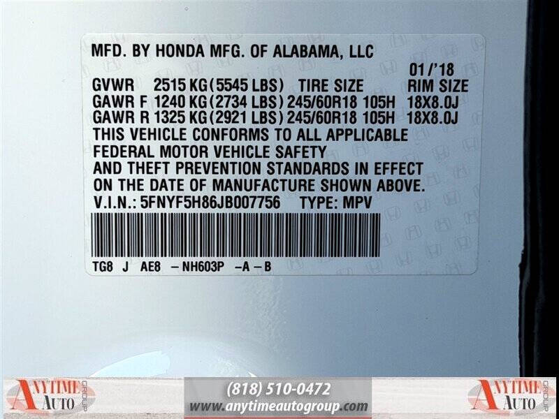 2018 Honda Pilot EX-L w/RES