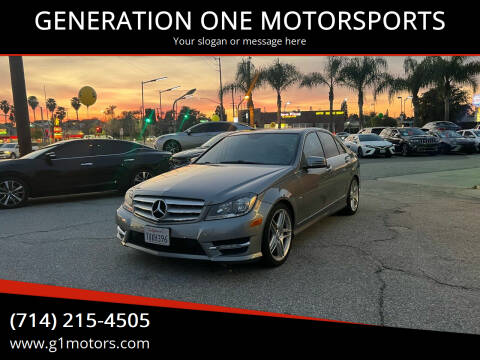 2012 Mercedes-Benz C-Class for sale at GENERATION ONE MOTORSPORTS in La Habra CA