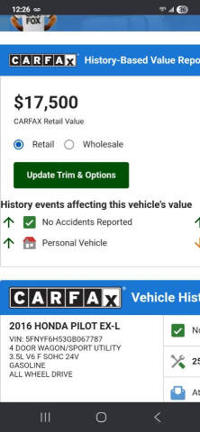 2016 Honda Pilot EX-L