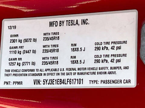 2020 Tesla Model 3 Long Range