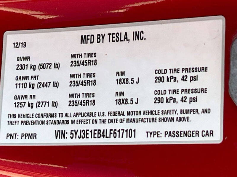 2020 Tesla Model 3 Long Range