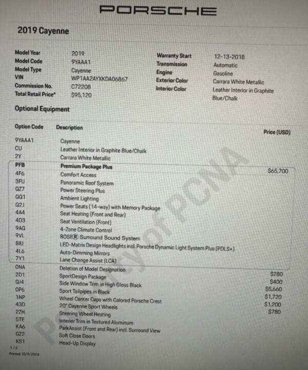 2019 Porsche Cayenne