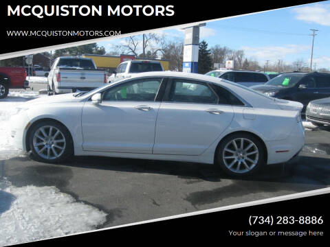 2016 Lincoln MKZ for sale at MCQUISTON MOTORS in Wyandotte MI