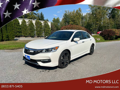2017 Honda Accord for sale at MD Motors LLC in Williston VT