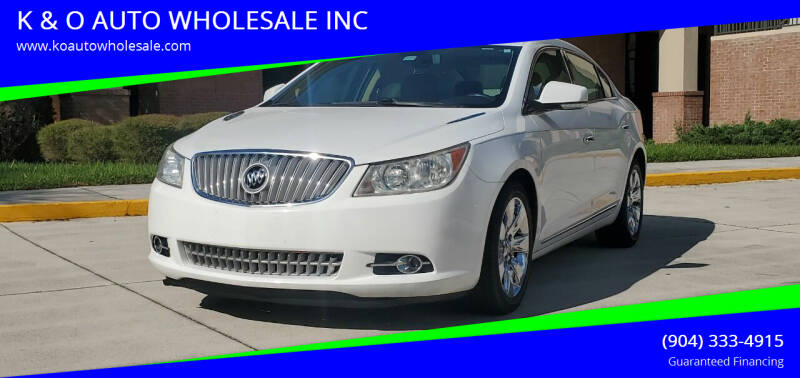 2012 Buick LaCrosse for sale at K & O AUTO WHOLESALE INC in Jacksonville FL