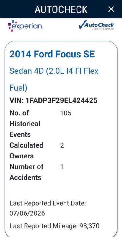 2014 Ford Focus SE