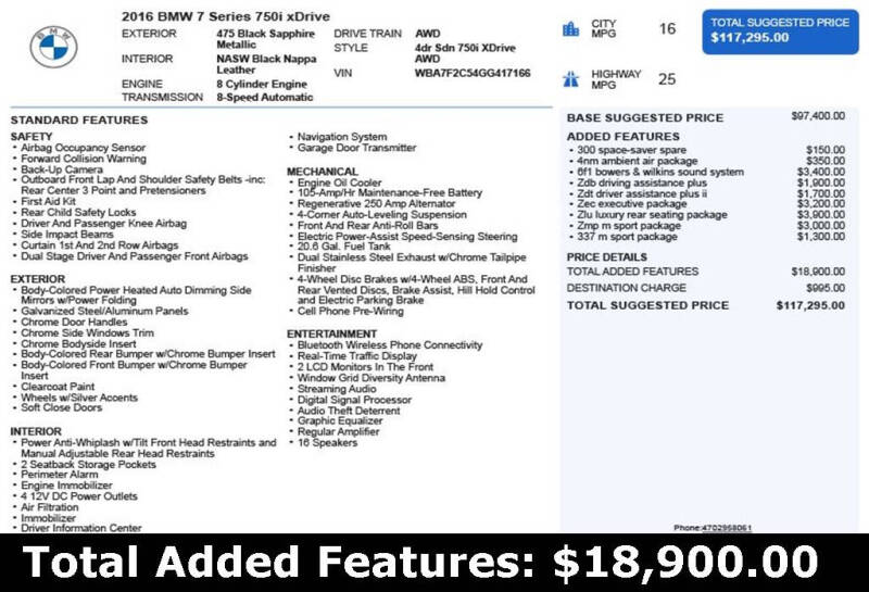 2016 BMW 7 Series 750i xDrive