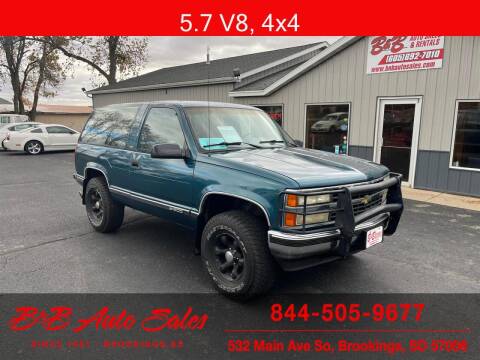 1992 Chevrolet Blazer for sale at B & B Auto Sales in Brookings SD