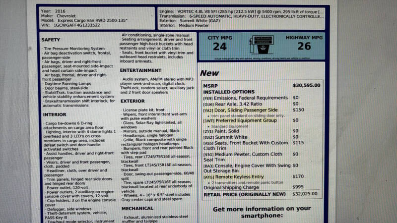 2016 Chevrolet Express 2500