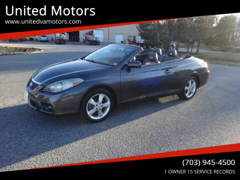 2007 Toyota Camry Solara for sale at United Motors in Fredericksburg VA