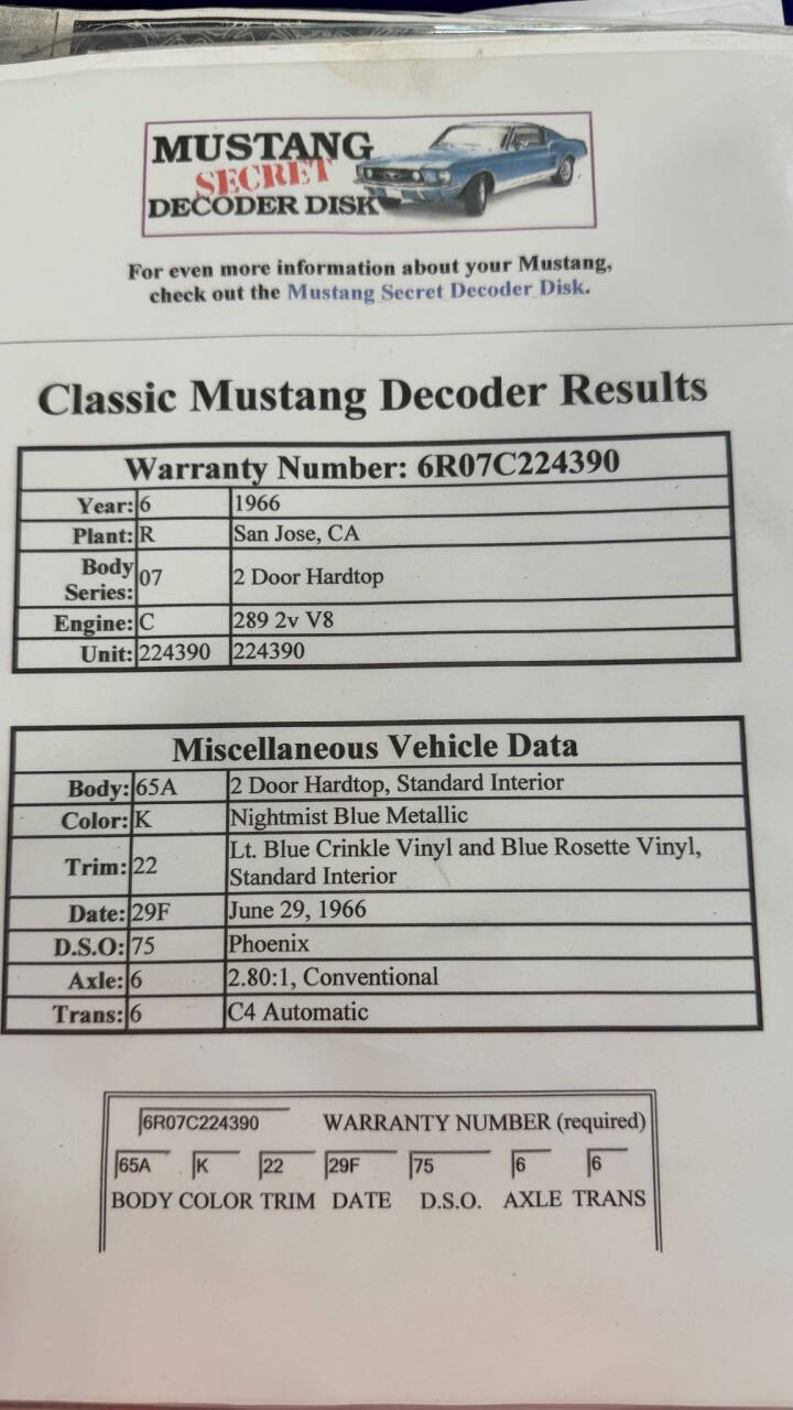 1966 Ford Mustang 84