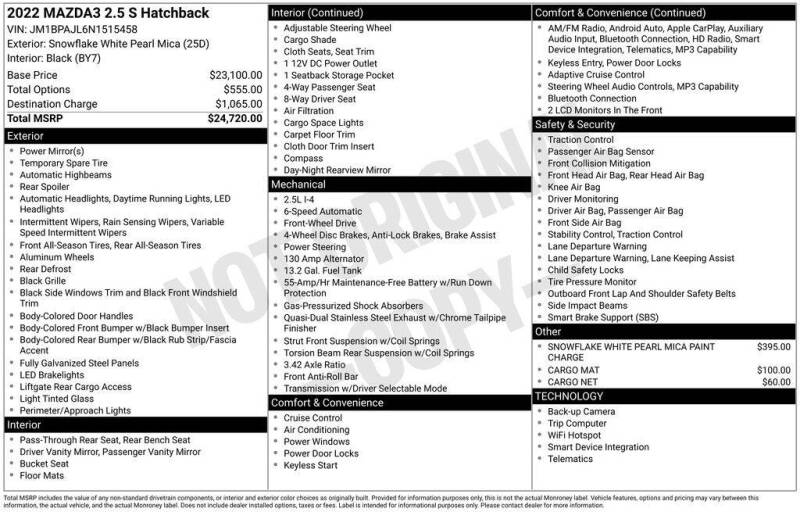 2022 Mazda Mazda3 Hatchback 2.5 S