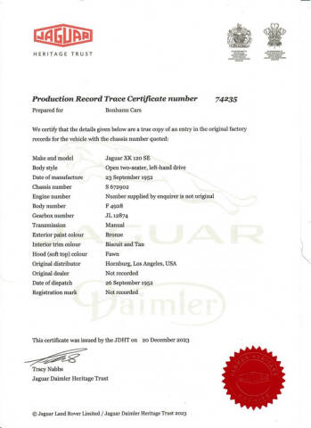 1952 Jaguar XK