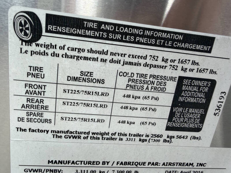 2016 Airstream 25FB