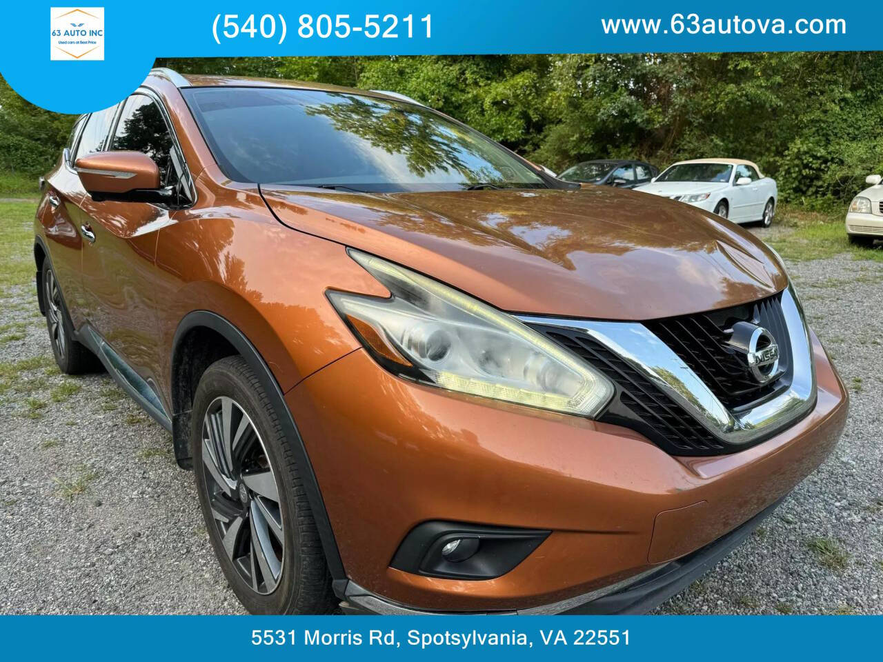 2015 Nissan Murano for sale at 63 Auto Inc in Spotsylvania, VA