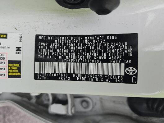 2022 Toyota Corolla LE