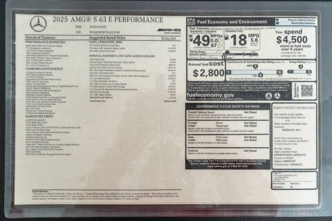 2025 Mercedes-Benz S-Class AMG S 63 E Performance