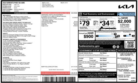 2022 Kia Sorento Plug-In Hybrid SX