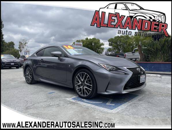 2016 Lexus RC 200t for sale at Alexander Auto Sales Inc in Whittier CA