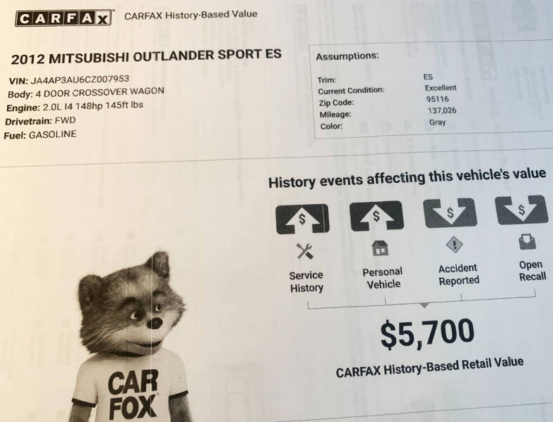 2012 Mitsubishi Outlander Sport ES