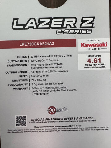 2026 Exmark LAZER Z E-SERIES