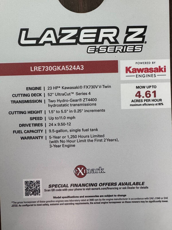 2026 Exmark LAZER Z E-SERIES