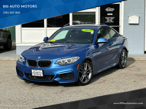 2015 BMW 2 Series for sale at 810 AUTO MOTORS in Abington MA