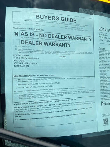 2014 Mitsubishi Mirage ES