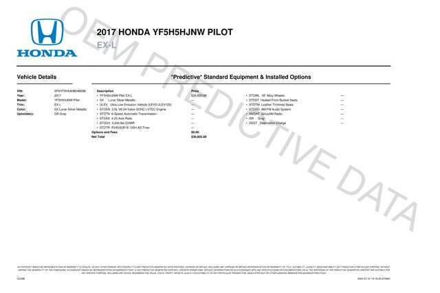 2017 Honda Pilot EX-L