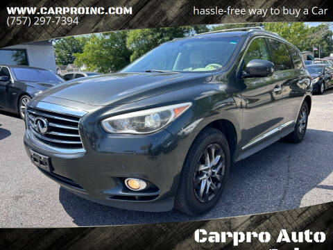 2013 Infiniti JX35 for sale at Carpro Auto Sales in Chesapeake VA