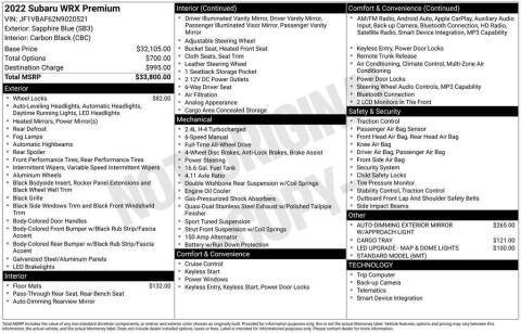 2022 Subaru WRX Premium