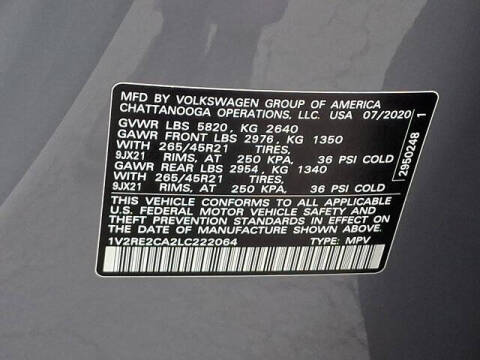 2020 Volkswagen Atlas Cross Sport V6 SEL R-Line 4Motion