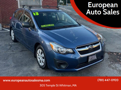 2013 Subaru Impreza for sale at European Auto Sales in Whitman MA