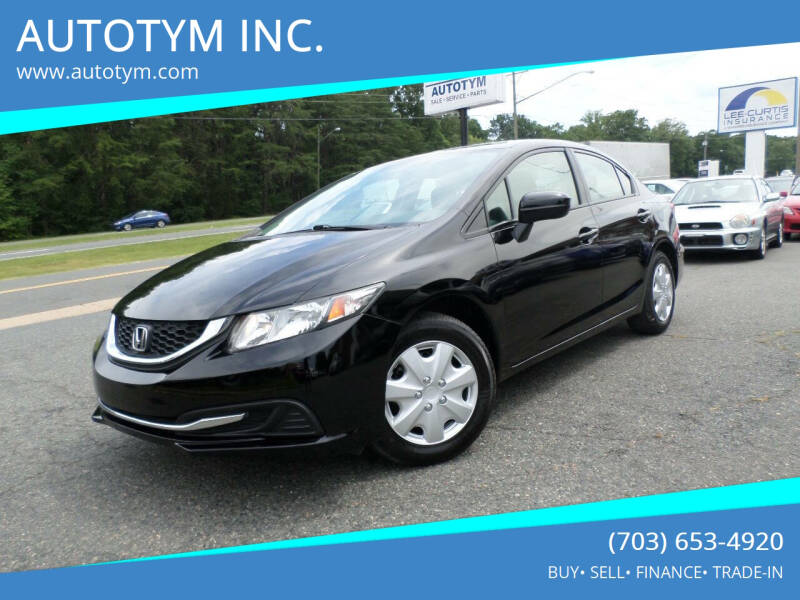 2015 Honda Civic for sale at AUTOTYM INC. in Fredericksburg VA