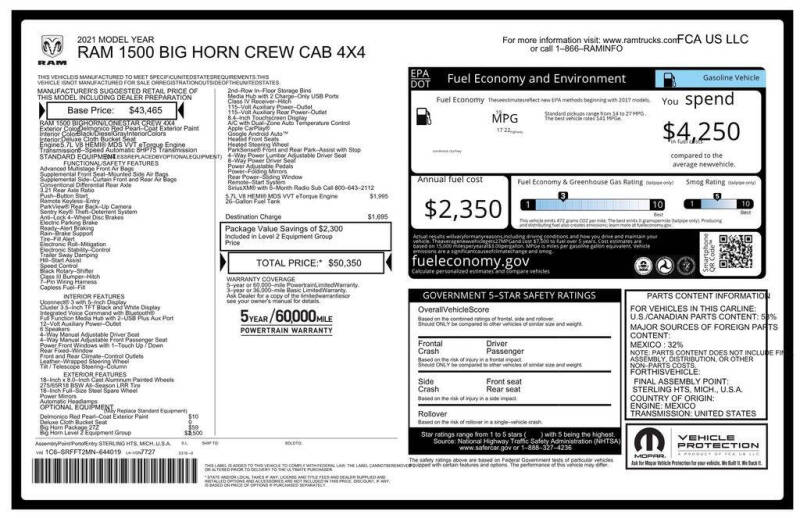 2021 RAM 1500