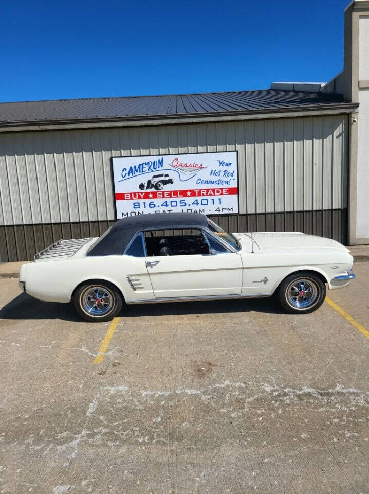 White 1966 Ford Mustang 1