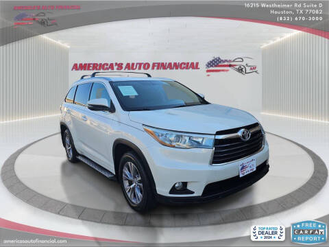 2015 Toyota Highlander for sale at America's Auto Financial in Houston TX